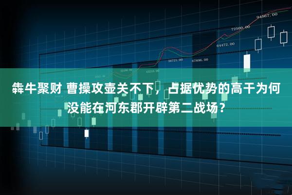 犇牛聚财 曹操攻壶关不下，占据优势的高干为何没能在河东郡开辟第二战场？